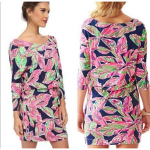 Lilly Pulitzer Cara in the Vias Dolman Sleeve Tropical Floral Print Dress